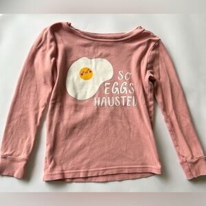 100% Cotton Old Navy Pink Long-Sleeve Tee with Fried Egg Graphic
